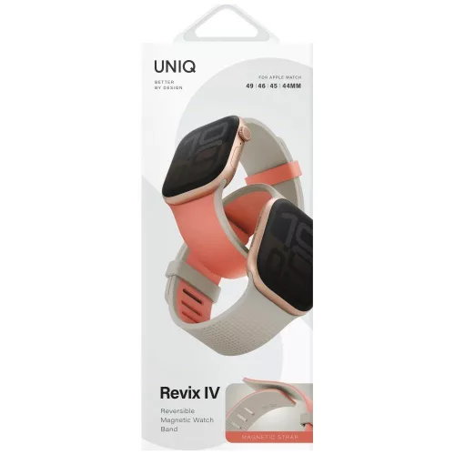 Uniq Revix IV Premium Apple Watch 49/46/45/44mm mágneses szíj, rózsaszín-bézs