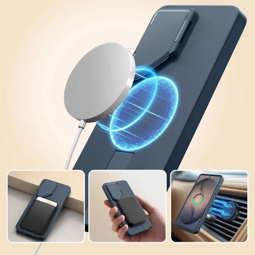 Tech-Protect Kevlar Aura Samsung Galaxy S26 Ultra MagSafe tok kameravédelemmel, kitámasztóval, kék