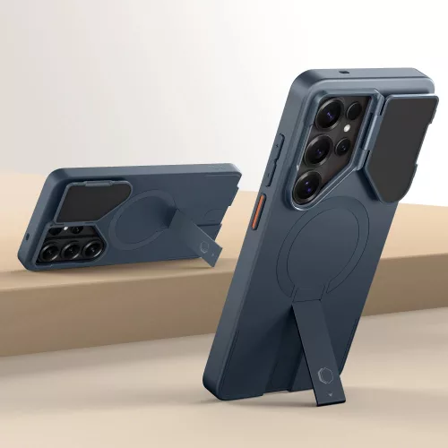 Tech-Protect Kevlar Aura Samsung Galaxy S26 Ultra MagSafe tok kameravédelemmel, kitámasztóval, kék