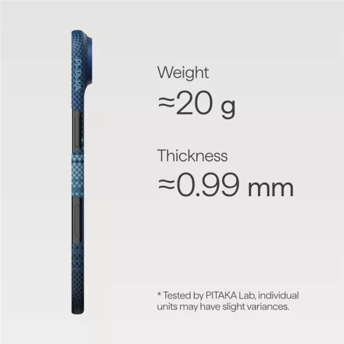 Pitaka Ultra-Slim Apple iPhone Air (2025) hátlap tok, MagSafe, kék
