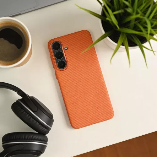 Kevlar Samsung Galaxy A17 / Galaxy A18 MagSafe tok kameravédő peremmel, narancs