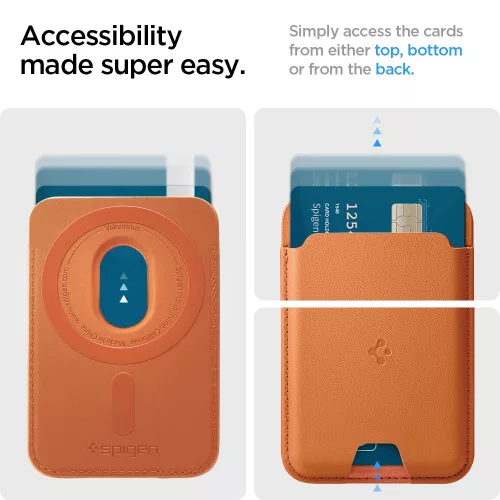Spigen Valentinus Apple iPhone Magsafe kártyatartó, MagSafe, Metallic Orange, narancs (3db kártyához)