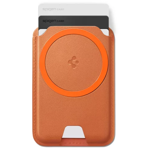 Spigen Valentinus Magfit+ Apple iPhone Magsafe kártyatartó, MagSafe, Metallic Orange, narancs (3db kártyához)