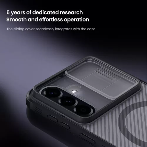 Nillkin CamShield PRO Magnetic Hard Samsung Galaxy A57 műanyag hátlap tok, MagSafe, átlátszó-fekete
