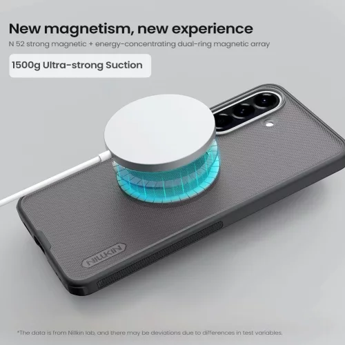 Nillkin Super Frosted PRO Magnetic Samsung Galaxy A57 mágneses műanyag hátlap tok, átlátszó-fekete