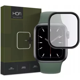   Apple Watch 4-5 (44 mm), Kijelzővédő fólia, ütésálló fólia (az íves részre nem hajlik rá!), Tempered Glass (üveg), Hybrid Glass, fekete
