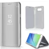 Samsung Galaxy A10e SM-A102U, Oldalra nyíló tok, hívás mutatóval, Smart View Cover, ezüst (utángyártott)