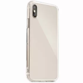   Apple iPhone 11, Szilikon védőkeret, üveg hátlap, Glass Case, átlátszó