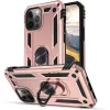 Apple iPhone 12 Mini, Műanyag hátlap védőtok, közepesen ütésálló, szilikon belső, telefontartó gyűrű, Defender, vörösarany
