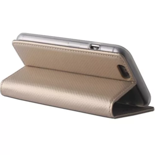 Apple iPhone 12 Pro Max, Oldalra nyíló tok, stand, Smart Magnet, arany
