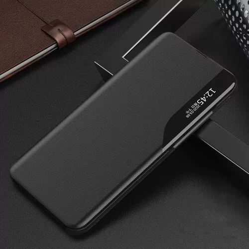 Samsung Galaxy M31s SM-M317F, Oldalra nyíló tok, stand, hívás mutatóval, Wooze FashionBook, fekete