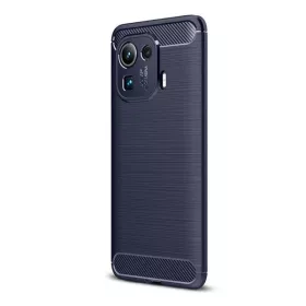   Xiaomi Mi 11 Pro, Szilikon tok, közepesen ütésálló, szálcsiszolt, karbon minta, sötétkék