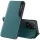 Samsung Galaxy A22 4G SM-A225F, Oldalra nyíló tok, stand, hívás mutatóval, Wooze FashionBook, zöld