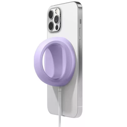 Magsafe töltőpad tartó, szilikon, asztali tartó funkció, ujjtámasz, Magsafe töltőkkel kompatibilis, Wooze Handrail Holder, lila