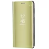 Apple iPhone 13 Pro Max, Oldalra nyíló tok, hívás mutatóval, Smart View Cover, arany (utángyártott)