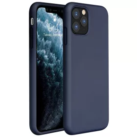  Apple iPhone 13 Pro Max, Szilikon tok, Wooze Liquid Silica Gel, sötétkék