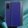 Huawei Mate 40 Pro, Oldalra nyíló tok, stand, hívás mutatóval, vékony csíkban, Wooze Look Inside, kék