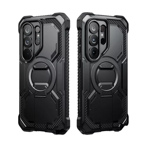 Supcase ArmorBox Samsung Galaxy S26 Ultra ütésálló tok, kijelző védelemmel, kitámasztóval, MagSafe, fekete