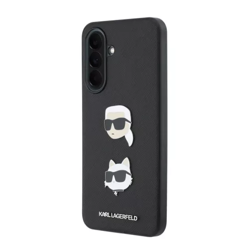 Karl Lagerfeld Liquid Silicone Metal Karl and Choupette Samsung Galaxy A37 szilikon tok, fekete
