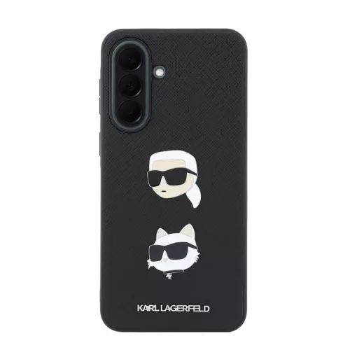 Karl Lagerfeld Liquid Silicone Metal Karl and Choupette Samsung Galaxy A37 szilikon tok, fekete