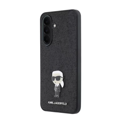 Karl Lagerfeld Fixed Glitter Metal Ikonik Samsung Galaxy A37 tok, fekete
