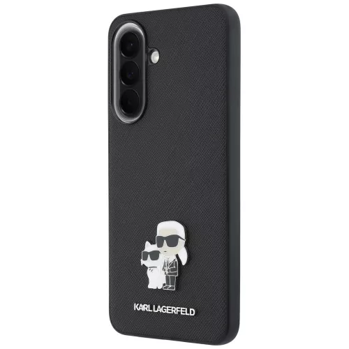 Karl Lagerfeld Saffiano Karl&Choupette Metal Logo Samsung Galaxy A57 tok, fekete