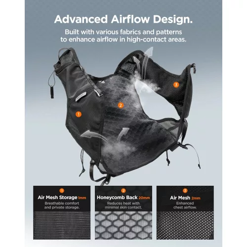Spigen A721 Dynamic Shield futómellény futáshoz / túrázáshoz, telefon-és kulacstartó résszel + 500ml kulacs, fekete (M-L)