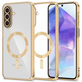   Tech-Protect MagFlex Samsung Galaxy A27 hátlap tok, MagSafe, átlátszó-arany (fényes)