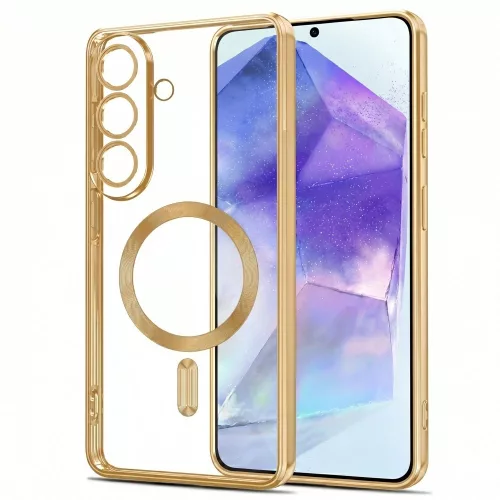 Tech-Protect MagFlex Samsung Galaxy A27 hátlap tok, MagSafe, átlátszó-arany (fényes)