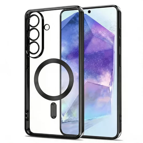 Tech-Protect MagFlex Samsung Galaxy A27 hátlap tok, MagSafe, átlátszó-fekete (fényes)