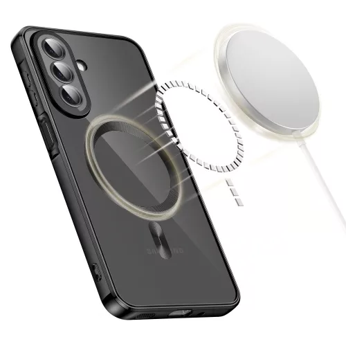 Tech-Protect MagFlex Samsung Galaxy A27 hátlap tok, MagSafe, átlátszó-fekete (fényes)
