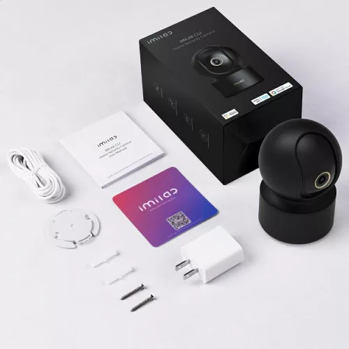 Imilab C22 beltéri biztonsági kamera, 360 fokban forgatható, 3K felbontás, 6x digitális zoom, SD kártya max. 256GB, fekete