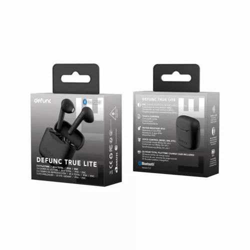 DeFunc TRUE Lite II vezeték nélküli bluetooth fülhallgató, Bt 6.0, IPX4, fekete