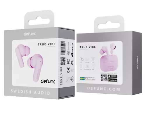 DeFunc TRUE Vibe vezeték nélküli bluetooth fülhallgató, Bt 5.3, rózsaszín