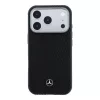 Mercedes PU Leather Semi Wrap Apple iPhone 17 Pro MagSafe tok, fekete-ezüst
