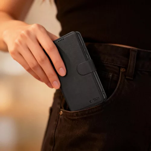 Tech-Protect Wallet Xiaomi 17T flip / kinyitható tok, fekete
