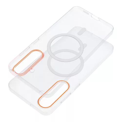Clear Mag Xiaomi 17 tok, MagSafe, 0,2mm, ultravékony, átlátszó-narancs (kamera védelemmel)