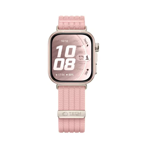 Tech-Protect Huawei Watch Fit 5 / 5 Pro / 4 / 4 Pro / 3 nylon szíj, rózsaszín