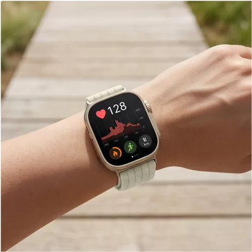 Tech-Protect Huawei Watch Fit 5 / 5 Pro / 4 / 4 Pro / 3 nylon szíj, fehér / bézs