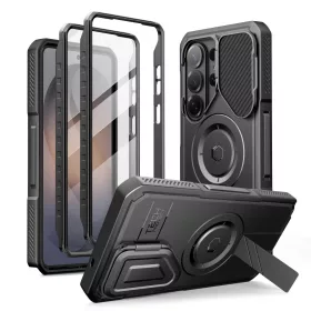   Tech-Protect Kevlar Samsung Galaxy S26 Ultra MagSafe tok kameravédelemmel, kitámasztóval kijelző védelemmel, fekete