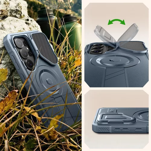 Tech-Protect Kevlar Samsung Galaxy S26 Ultra MagSafe tok kameravédelemmel, kitámasztóval kijelző védelemmel, kék