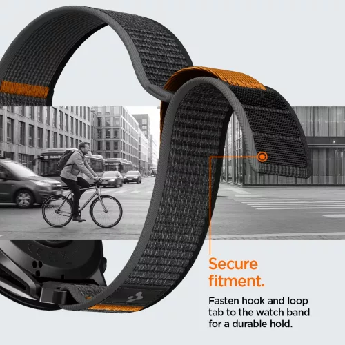 Spigen Athlex Garmin QuickFit 22mm Active szíj, fekete / narancs
