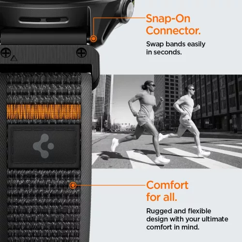 Spigen Athlex Garmin QuickFit 22mm Active szíj, fekete / narancs