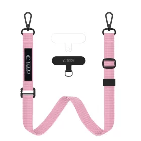   Tech-Protect C6S vállpánt / univerzális pánt telefonra rögzíthető, rózsaszín (crossbody pánt)