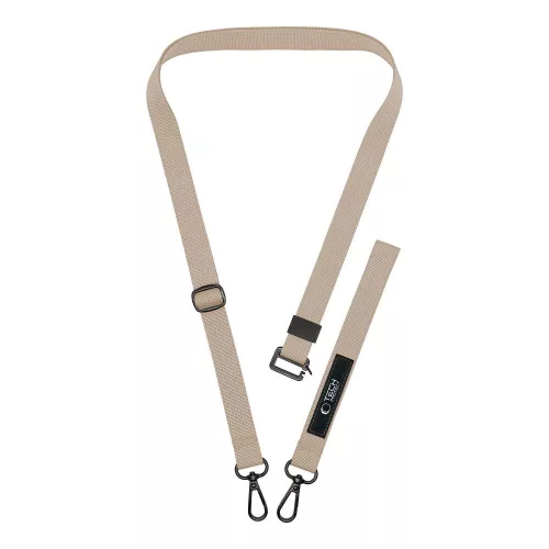 Tech-Protect C6S vállpánt / univerzális pánt telefonra rögzíthető, bézs / barna (crossbody pánt)