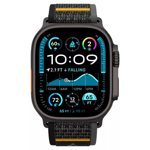 Spigen Athlex Air Apple Watch Ultra 4 / 3 / 2 / 1 / SE / 12 / 11 / 10 / 9 / 8 (44/45/46/49mm) szíj, fekete
