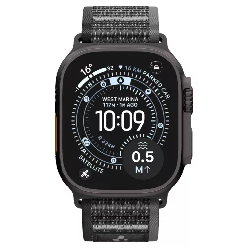 Spigen Athlex Air 2 Apple Watch Ultra 4 / 3 / 2 / 1 / SE / 12 / 11 / 10 / 9 / 8 (44/45/46/49mm) szíj, fekete-szürke