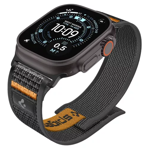 Spigen Athlex Air 2 Apple Watch Ultra 4 / 3 / 2 / 1 / SE / 12 / 11 / 10 / 9 / 8 (44/45/46/49mm) szíj, fekete-narancs