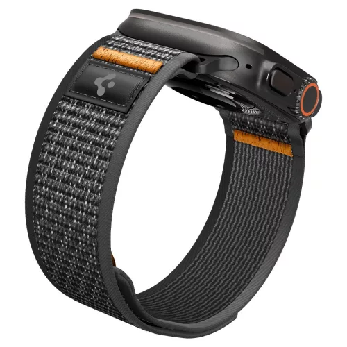 Spigen Athlex Air 2 Apple Watch Ultra 4 / 3 / 2 / 1 / SE / 12 / 11 / 10 / 9 / 8 (44/45/46/49mm) szíj, fekete-narancs