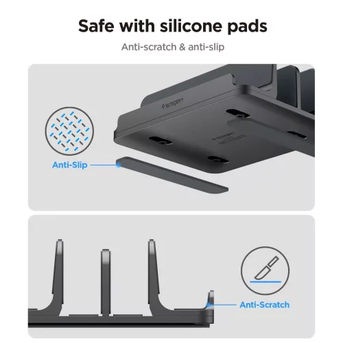 Spigen LD208S4 asztali laptop / iPad / tablet / telefon tartó, fekete